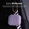 imageelago Silicone Case with Keychain Compatible with Apple AirPods 2 Wireless Charging Case Front LED Visible AntiSlip Coating Inside Premium Silicone BlackLavender