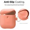 imageelago Silicone Case with Keychain Compatible with Apple AirPods 2 Wireless Charging Case Front LED Visible AntiSlip Coating Inside Premium Silicone BlackPeach