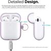 imageelago Silicone Case with Keychain Compatible with Apple AirPods 2 Wireless Charging Case Front LED Visible AntiSlip Coating Inside Premium Silicone BlackLavender