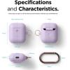 imageelago Silicone Case with Keychain Compatible with Apple AirPods 2 Wireless Charging Case Front LED Visible AntiSlip Coating Inside Premium Silicone BlackLavender