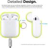 imageelago Silicone Case with Keychain Compatible with Apple AirPods 2 Wireless Charging Case Front LED Visible AntiSlip Coating Inside Premium Silicone BlackNeon Yellow