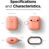 imageelago Silicone Case with Keychain Compatible with Apple AirPods 2 Wireless Charging Case Front LED Visible AntiSlip Coating Inside Premium Silicone BlackPeach