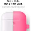 imageelago Silicone Case with Keychain Compatible with Apple AirPods 2 Wireless Charging Case Front LED Visible AntiSlip Coating Inside Premium Silicone BlackNeon Hot Pink