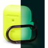 imageelago Silicone Case with Keychain Compatible with Apple AirPods 2 Wireless Charging Case Front LED Visible AntiSlip Coating Inside Premium Silicone BlackNeon Yellow
