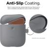 imageelago Silicone Case with Keychain Compatible with Apple AirPods 2 Wireless Charging Case Front LED Visible AntiSlip Coating Inside Premium Silicone BlackMedium Gray