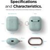 imageelago Silicone Case with Keychain Compatible with Apple AirPods 2 Wireless Charging Case Front LED Visible AntiSlip Coating Inside Premium Silicone BlackBaby Mint