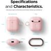 imageelago Silicone Case with Keychain Compatible with Apple AirPods 2 Wireless Charging Case Front LED Visible AntiSlip Coating Inside Premium Silicone BlackLovely Pink