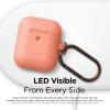 imageelago Silicone Case with Keychain Compatible with Apple AirPods 2 Wireless Charging Case Front LED Visible AntiSlip Coating Inside Premium Silicone BlackPeach