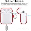 imageelago Silicone Case with Keychain Compatible with Apple AirPods 2 Wireless Charging Case Front LED Visible AntiSlip Coating Inside Premium Silicone BlackRed