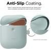 imageelago Silicone Case with Keychain Compatible with Apple AirPods 2 Wireless Charging Case Front LED Visible AntiSlip Coating Inside Premium Silicone BlackBaby Mint