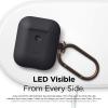 imageelago Silicone Case with Keychain Compatible with Apple AirPods 2 Wireless Charging Case Front LED Visible AntiSlip Coating Inside Premium Silicone BlackBlack
