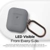 imageelago Silicone Case with Keychain Compatible with Apple AirPods 2 Wireless Charging Case Front LED Visible AntiSlip Coating Inside Premium Silicone BlackMedium Gray