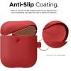 imageelago Silicone Case with Keychain Compatible with Apple AirPods 2 Wireless Charging Case Front LED Visible AntiSlip Coating Inside Premium Silicone BlackRed