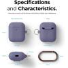 imageelago Silicone Case with Keychain Compatible with Apple AirPods 2 Wireless Charging Case Front LED Visible AntiSlip Coating Inside Premium Silicone BlackLavender Gray