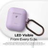 imageelago Silicone Case with Keychain Compatible with Apple AirPods 2 Wireless Charging Case Front LED Visible AntiSlip Coating Inside Premium Silicone BlackLavender