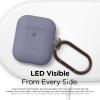 imageelago Silicone Case with Keychain Compatible with Apple AirPods 2 Wireless Charging Case Front LED Visible AntiSlip Coating Inside Premium Silicone BlackLavender Gray