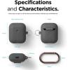 imageelago Silicone Case with Keychain Compatible with Apple AirPods 2 Wireless Charging Case Front LED Visible AntiSlip Coating Inside Premium Silicone BlackDark Gray