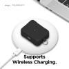 imageelago Suit Case Compatible with AirPods Pro Case Black  Premium Silicone Shock Absorbing Drop Protection Supports Wireless Charging Adhesive Tapes IncludedBlack