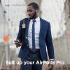 imageelago Suit Case Compatible with AirPods Pro Case Black  Premium Silicone Shock Absorbing Drop Protection Supports Wireless Charging Adhesive Tapes IncludedWhite