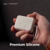 imageelago Suit Case Compatible with AirPods Pro Case Black  Premium Silicone Shock Absorbing Drop Protection Supports Wireless Charging Adhesive Tapes IncludedWhite