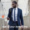 imageelago Suit Case Compatible with AirPods Pro Case Black  Premium Silicone Shock Absorbing Drop Protection Supports Wireless Charging Adhesive Tapes IncludedBlack