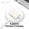 imageelago Suit Case Compatible with AirPods Pro Case Black  Premium Silicone Shock Absorbing Drop Protection Supports Wireless Charging Adhesive Tapes IncludedWhite