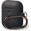 imageelago Silicone Case with Keychain Compatible with Apple AirPods 2 Wireless Charging Case Front LED Visible AntiSlip Coating Inside Premium Silicone BlackBlack