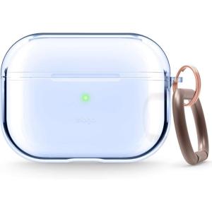 imageelago Compatible with AirPods Pro Case Clear  High Rating TPU Transparent Shockproof Protective Case Cover with Keychain Gel Tape Included Wireless Charging LavenderAqua Blue
