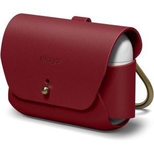 imageelago Leather Case Compatible with AirPods Pro 2 Generation and AirPods Pro Case  Genuine Leather case with Keychain Luxurious Colors Brass Ring Holder Great Protection BrownRed