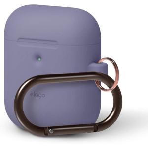 imageelago Silicone Case with Keychain Compatible with Apple AirPods 2 Wireless Charging Case Front LED Visible AntiSlip Coating Inside Premium Silicone BlackLavender Gray