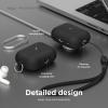 imageelago Compatible with AirPods Pro 2 Case 2022 Silicone Case with Keychain Front LED Visible Supports Wireless Charging LavenderBlack