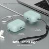 imageelago Compatible with AirPods Pro 2 Case 2022 Silicone Case with Keychain Front LED Visible Supports Wireless Charging LavenderMint