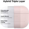imageelago Liquid Silicone Case Compatible with AirPods Pro Case Cover  Triple Layer Protection Safeguard Design Supports Wireless Charging Visible LED Light MintPink