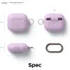 imageelago Silicone Case Compatible with AirPods 3rd Generation Case  Compatible with AirPods 3 Cover Carabiner Included Supports Wireless Charging Shock Resistant Full Protection Jean IndigoLavender
