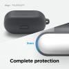 imageelago Silicone Case Compatible with AirPods 3rd Generation Case  Compatible with AirPods 3 Cover Carabiner Included Supports Wireless Charging Shock Resistant Full Protection Jean IndigoDark Grey
