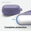 imageelago Silicone Case Compatible with AirPods 3rd Generation Case  Compatible with AirPods 3 Cover Carabiner Included Supports Wireless Charging Shock Resistant Full Protection Jean IndigoLavender Grey