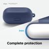 imageelago Silicone Case Compatible with AirPods 3rd Generation Case  Compatible with AirPods 3 Cover Carabiner Included Supports Wireless Charging Shock Resistant Full Protection Jean IndigoJean Indigo