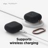imageelago Silicone Case Compatible with AirPods 3rd Generation Case  Compatible with AirPods 3 Cover Carabiner Included Supports Wireless Charging Shock Resistant Full Protection Jean IndigoBlack