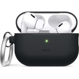 imageelago Compatible with AirPods Pro 2 Case 2022 Silicone Case with Keychain Front LED Visible Supports Wireless Charging LavenderBlack