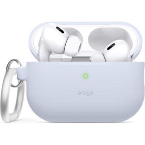 imageelago Compatible with AirPods Pro 2 Case 2022 Silicone Case with Keychain Front LED Visible Supports Wireless Charging LavenderLight Blue
