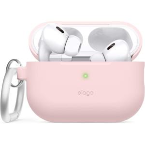 imageelago Compatible with AirPods Pro 2 Case 2022 Silicone Case with Keychain Front LED Visible Supports Wireless Charging LavenderLovely Pink