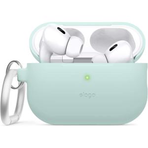 imageelago Compatible with AirPods Pro 2 Case 2022 Silicone Case with Keychain Front LED Visible Supports Wireless Charging LavenderMint
