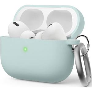 imageelago Liquid Hybrid Case Compatible with AirPods Pro 2nd Generation Case Cover  Compatible with AirPods Pro 2 Case Triple Layer Protection Keychain Included Dust Resistant Shockproof WhiteMint Green