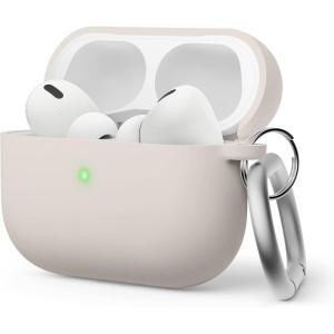 imageelago Liquid Hybrid Case Compatible with AirPods Pro 2nd Generation Case Cover  Compatible with AirPods Pro 2 Case Triple Layer Protection Keychain Included Dust Resistant Shockproof WhiteStone