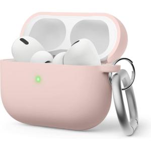 imageelago Liquid Hybrid Case Compatible with AirPods Pro 2nd Generation Case Cover  Compatible with AirPods Pro 2 Case Triple Layer Protection Keychain Included Dust Resistant Shockproof WhitePink