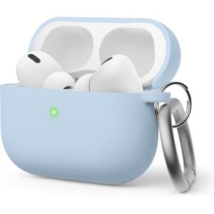 imageelago Liquid Hybrid Case Compatible with AirPods Pro 2nd Generation Case Cover  Compatible with AirPods Pro 2 Case Triple Layer Protection Keychain Included Dust Resistant Shockproof WhiteLight Blue