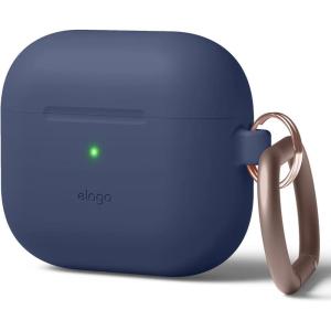 imageelago Silicone Case Compatible with AirPods 3rd Generation Case  Compatible with AirPods 3 Cover Carabiner Included Supports Wireless Charging Shock Resistant Full Protection Jean IndigoJean Indigo