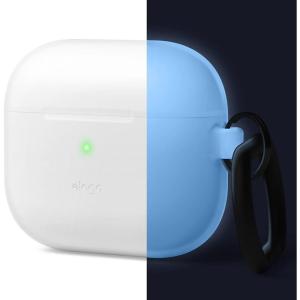 imageelago Silicone Case Compatible with AirPods 3rd Generation Case  Compatible with AirPods 3 Cover Carabiner Included Supports Wireless Charging Shock Resistant Full Protection Jean IndigoNightglow Blue