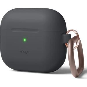 imageelago Silicone Case Compatible with AirPods 3rd Generation Case  Compatible with AirPods 3 Cover Carabiner Included Supports Wireless Charging Shock Resistant Full Protection Jean IndigoDark Grey