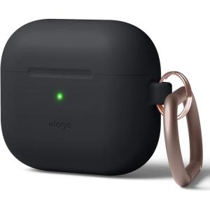 imageelago Silicone Case Compatible with AirPods 3rd Generation Case  Compatible with AirPods 3 Cover Carabiner Included Supports Wireless Charging Shock Resistant Full Protection Jean IndigoBlack